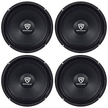 【中古】Rockville (4) RM84PRO 8インチ 4オーム 1200ワット SPL ミッドレンジ/ミッドバスカースピーカー