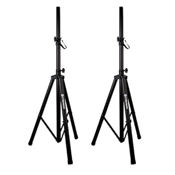 【中古】Dj/PAスピーカーシステム用三脚スピーカースタンドペア 高さ4フィートから6フィートまで調節可能|AJIMURA-SHOP