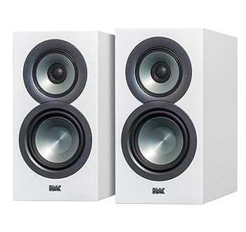 【中古】Elac Uni-FI UB5 か細い書物棚金棒引き (光輝完成サテンホワイトキャビネット、有りの実)