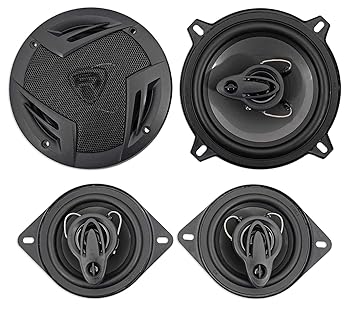 【中古】Rockville (2) RV5.3A 5.25インチ 600w 3ウェイカースピーカー + (2) 3.5インチ 200w 3ウェイスピーカー|AJIMURA-SHOP