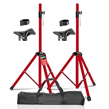 【中古】5コア ユニバーサル PA DJ 三脚スピーカースタンド ペアキット 高さ調整可能 構造 高耐久 スチール製 軽量 移動が簡単 安全 ピン スクリューロッ|AJIMURA-SHOP