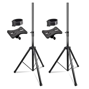 【中古】5コア プレミアムスピーカースタンド ペア ユニバーサル デュアル PA DJ 三脚 2キット 高さ調節可能 高耐久 スチール製 移動が簡単 安全 ピン ス|AJIMURA-SHOP