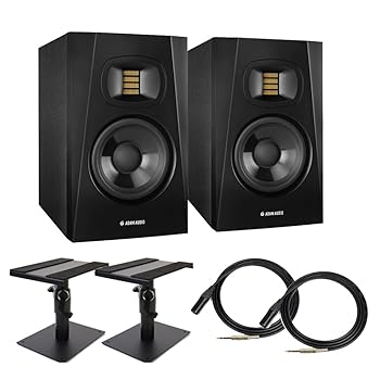 【中古】【未使用】ADAM Audio T5V ペア TRS-XLRケーブル スピーカースタンドセット 5インチ アクディブモニタースピーカー DTMに！ アダムオーディオ