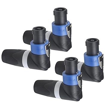 【中古】エルボ ライトアングル スピコンケーブル アダプター コネクター 4極 L型 高負荷スピーカープラグ ツイストロック Speakon NL4 & NL2シリーズ対