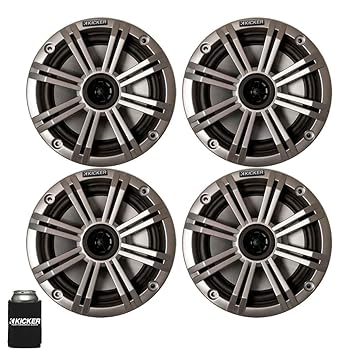【中古】KICKER 6.5インチシルバーマリンスピーカー(数量4)OEM交換用スピーカー2組。