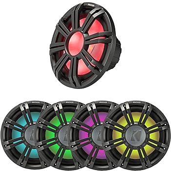 【中古】KICKER 45KMF124 12インチ 耐候性サブウーファー フリーアーアプリケーション用 45KMG12W 12インチ LEDグリル(チャコール)