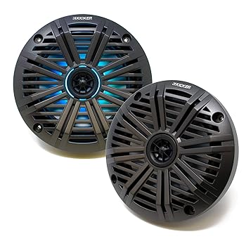 【中古】Kicker KM614L LED 6.5 OEM 取り替えっこ用米国海兵隊員金棒引き チャコールソルトウォーターグリル付き添い人 - 1有りの実、金棒引き2個