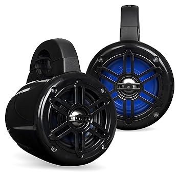 【中古】【未使用】BELVA BWT4LED 400W 4インチ パワースポーツ/ATV/UTV スピーカーポッド ブルーLEDライト付き
