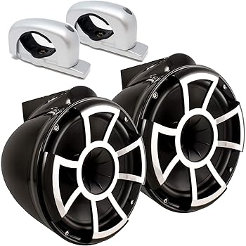【中古】Wet Sounds - REV 10 Fixed Aluminum Clamp 10-Inch Tower Speakers - Black (Pair)