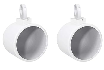 【中古】Rockville 2 MAC90W 8インチ 360回転 ホワイト アルミニウム ウェイクボード タワー スピーカーポッド