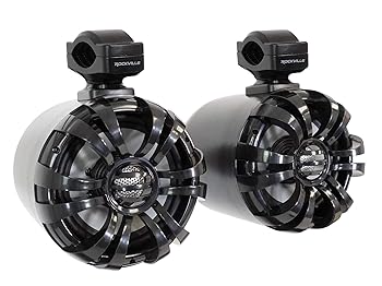 【中古】【未当て嵌める】Rockville WB65 黒いこと 6.5in 600W メタルマリンウェイクボード回転させる高閣金棒引き2個