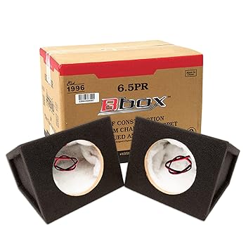 【中古】Bbox Pro Audio Tuned 6.5インチスピーカーエンクロージャ - サウンドと低音を向上させるプレミアムスピーカー - 車やトラック用のニッケル仕上
