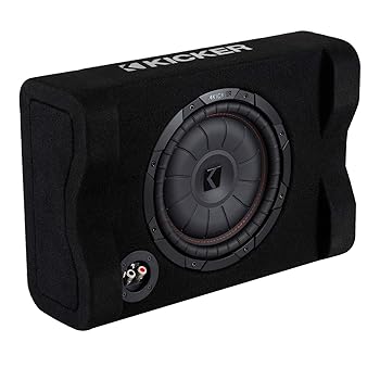 【中古】KICKER CVTDF102 ウーハーBOX 25cm 薄型サブウーファー搭載BOX CompVTシリーズ 車載 オーディオ スピーカー 日本正規品 キッカー