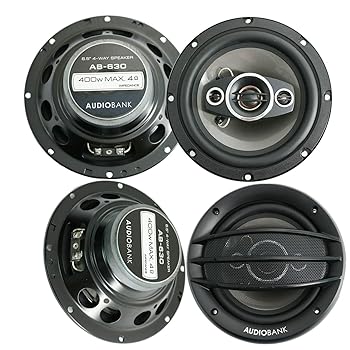 【中古】Audiobank AB-630 800ワット パワーハンドリング 6.5インチ 4ウェイ カーオーディオ ステレオ 同軸スピーカー 周波数応答:65-20000Hz 2x15 ピエ
