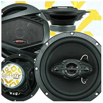【中古】4X Gravity SGR654 6.5インチ 400ワット 最大電力処理 4ウェイ カーオーディオ フルレンジ スピーカー 反共振スタンプ スチールバスケット 4オー