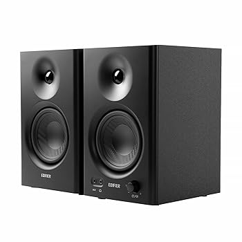 【中古】【未使用】Edifier MR4 42W スタジオモニタースピーカー、アクティブニアフィールドモニター用スピーカー、TRSバランス入力/RCA/3.5mmステレオミニプラグ、|AJIMURA-SHOP