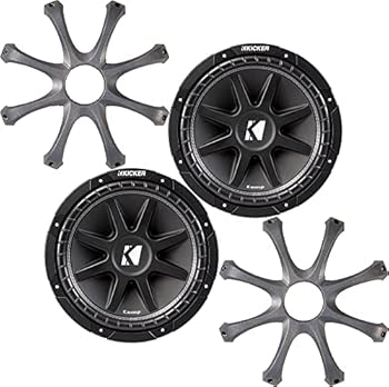 【中古】【未使用】KICKER 10インチ コンプ サブウーファー SVC 4オーム ABSグリル付き 4点セット