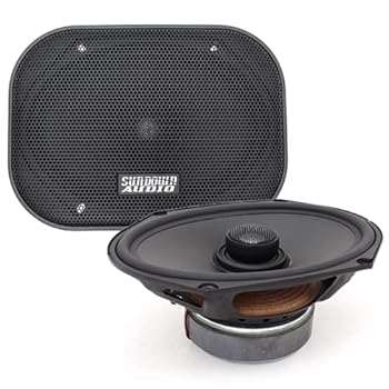 【中古】Sundown Audio E-68CX 6in x 8in 90W RMS 2通い路 同軸金棒引き