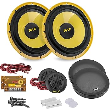【中古】【未使用】Pyle Component カースピーカーシステム - (ペア) Pro 8インチ 600W ピーク4オームウーファー、(ペア) 0.5インチ ネオジムドームツイーター、3.1