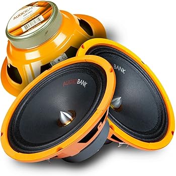 【中古】Audiobank 2X AB8Proシリーズ 8インチ ミッドレンジ 同軸 ラウド 1200W スピーカー 4オーム ペア (2個) 車 バン ATV オートバイ 競技用
