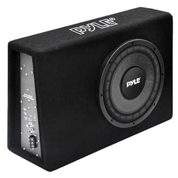 【中古】【未使用】Pyle 12インチ サブウーファーボックスシステム - 600ワット駆動 スリムベース プレスされていないペーパーコーン 車 トラック オーディオサブウ