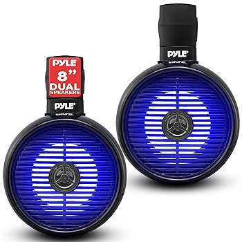 【中古】Pyle 8インチ マリンウェイクボード防水スピーカー - シングル2ウェイミニボックススピーカーシステム LEDライト内蔵 8インチウーファー ABS構造｜AJIMURA-SHOP