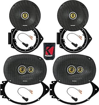 【中古】KICKER 46CSC654 6-1/2インチ 46CSC6934 6インチx9インチ CSシリーズ フロントとリアのスピーカー交換キット スピーカーハーネスとマウントアダ