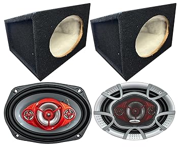 【中古】【未使用】SoundXtreme 6x9 4ウェイ 520W カーオーディオスピーカー + 2X Audiotek S1 6x9 車 バン トラック スピーカーボックス