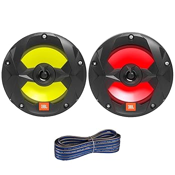 【中古】6.5インチ 225ワット ピークパワー 2ウェイ マリンオーディオ マルチカラー RGB LED ボートスピーカー (数量2) OEM交換用スピーカー1組 20フィー