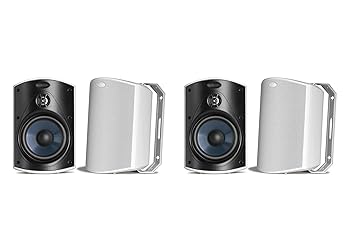 【中古】Polk Audio (ポークオーディオ) Atrium 4 アウトドアスピーカー バスレフエンクロージャ付き | 4スピーカーパック (2ペア、ホワイト) - 全天候型