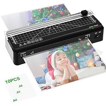 【中古】Laminator, A4 Laminator Machine, 9 inches Thermal Laminator Fast Warm-up with Build in Paper Trimmer,Portable Personal Laminator for Ho