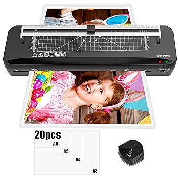 【中古】Laminator A3 Laminator Machine 70 Seconds Fast Warm-up,13 Inches Cold and Thermal Laminator with 20 Laminating Sheets, 5-インチ-1 Laminatin