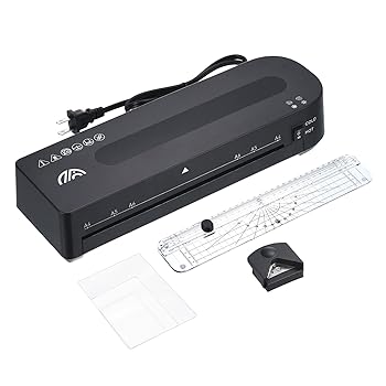 【中古】PATIKIL ラミネーターマシン A4ラミネート機 9\" クイックウォームアップ 冷ややかさ＆サーマルラミネーター A4/A5/A6ラミネートシート 角丸カッタ"