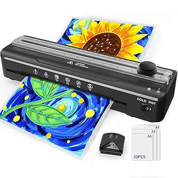 【中古】Laminator Machine, 4 インチ 1 Laminator 9inch Laminating Machine Built-インチ Paper Trimmer Laminator with Pouches Sheets 20pcs Lamination Quic