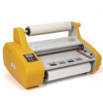 【中古】330mm ラミネート機ローラー、600W ホットおよびコールドロールラミネーター、4 つのローラーと内部および外部双方向熱伝導設計、ラミネート速度