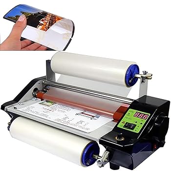 【中古】【未使用】ホットコールドラミネート機、ホットコールドローラープレス付き0-200℃無段階速度ラミネーター、フィルム幅0-35CM、フィルム厚さ0-6Mm、速度0-2|AJIMURA-SHOP