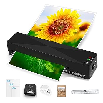 【中古】A4ラミネーターマシン、320mm/ミニサーマル&コールドラミネーター、15ラミネートポーチ付き、ホールパンチ、フィレットナイフ、デュアルヒート設