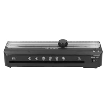 【中古】サーマルラミネーターマシン、ペーパーカッター付きA4ラミネートマシン、A4から3Rの写真ドキュメントメニュー描画、コールドおよびホットラミネ