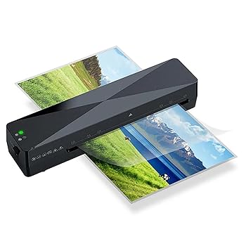 【中古】電気サーマルラミネーターマシン、ラミネートマシン、予熱時間1?2分、115?145°cインテリジェント調整、写真/文書用の9段階速度調整ホームオフ|AJIMURA-SHOP