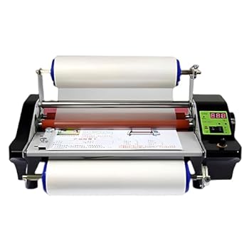 【中古】【未使用】ホットコールドロールラミネーター 両面熱ラミネート機 ラミネート幅0-35cm 自動紙ラミネート機 0-200℃温度調整 アルバム/本/名刺用｜AJIMURA-SHOP