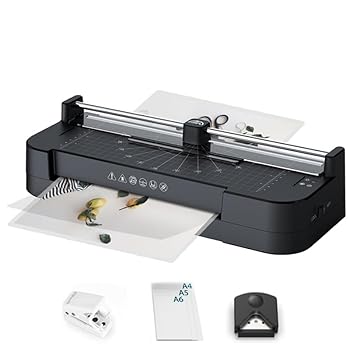 【中古】ラミネーターマシン、サーマルラミネーター、2分間のクイックウォームアップ、115?145°Cのインテリジェント調整、30枚のラミネートポーチ、ホ