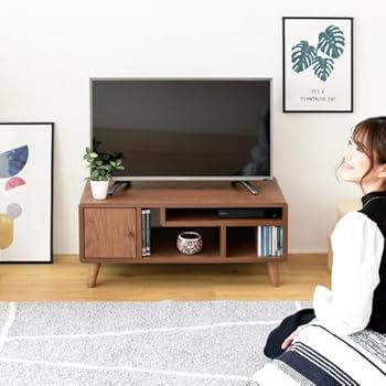 【中古】テレビ台 32型 36型 脚付き 木製 木目 幅80 奥行40 高さ35.5 ロータイプ テレビラック 北欧 お洒落 ひとり暮らし TVボード ブラウン|AJIMURA-SHOP
