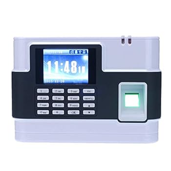 【中古】勤怠管理時計 バイオメトリック指紋パスワード出席マシン従業員は、チェックインレコーダーTCP/IP 2.8インチの液晶画面DC 9Vタイムレコーダー 時