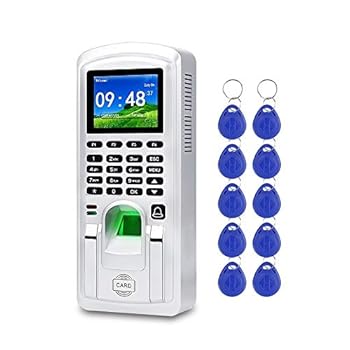 【中古】勤怠管理時計 指紋認証アクセス制御TCP / IP生体認証出退勤システムマシン従業サインインレコーダー2.4インチ 時間出席時計 (Color : Silver)|AJIMURA-SHOP