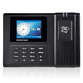 【中古】勤怠管理時計 RFIDタイム出席時計+ IDカードリーダー+ TCPIP +のUSBレコーダー 時間出席時計