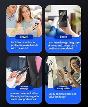 【中古】【未使用】Wifiミニポータブルリアルタイム言語音声通話翻訳機、2.8インチ画面スマート音声カメラ翻訳機トラベルマシン106言語翻訳機、ブラック Warm as ev