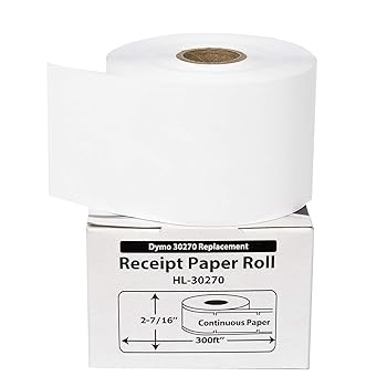 【中古】12 Rolls ;連続用紙、dymo-compatible 30270連続レシート用紙(2 ? 7 /16 \" x 300 ) ? - BPA Free 。
