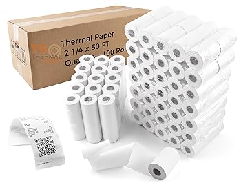 【中古】【未使用】熱キング、2 1 / 4 " x 50 ' Thermal用紙、ロール100 ( 50ロール/ケースX 2 )|AJIMURA-SHOP
