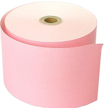 【中古】感熱色合い一巻き紙 赤 58×80×12 （50巻） カラーサーマルロール紙