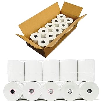 【中古】【未使用】(10ロール - 48GSM) 3 1/8 x 230 感熱紙 (80mm x 70m) プレミアムテープ スクエアPOSシステム用 レジスタ感熱レシートペーパーロール TM-T88III